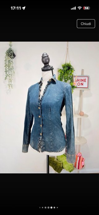 Camicia denim Gaudi Jeans con volant XS