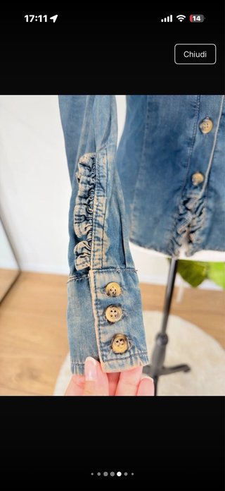 Camicia denim Gaudi Jeans con volant XS