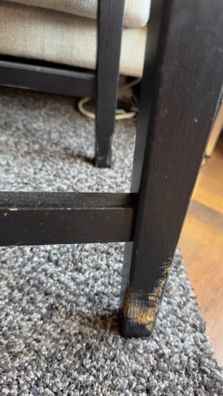 Sillas comedor negra con cojín beige