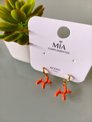 Pendientes MIA COMPLEMENTOS Balloon Dog Naranja
