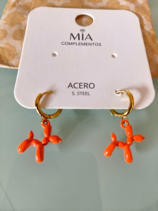 Pendientes MIA COMPLEMENTOS Balloon Dog Naranja