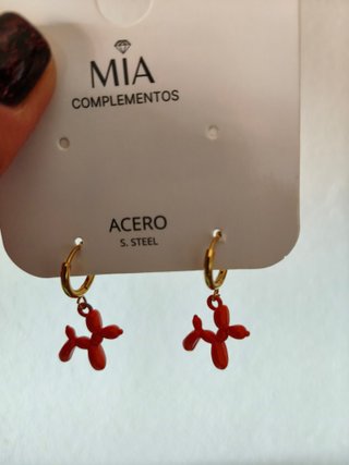 Pendientes MIA COMPLEMENTOS Balloon Dog Naranja