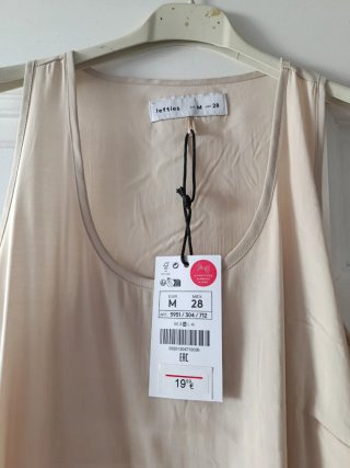 Vestido largo beige Lefties Talla M