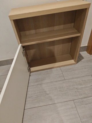 Mueble recibidor madera y blanco
