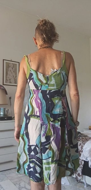 Vestito in Seta Multicolor Taglia Unica