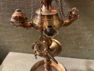 Lámpara de aceite bronce estilo Renacimiento