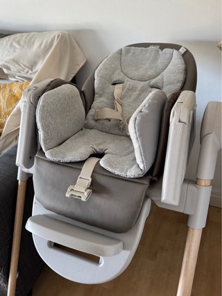 Trona Chicco gris y madera