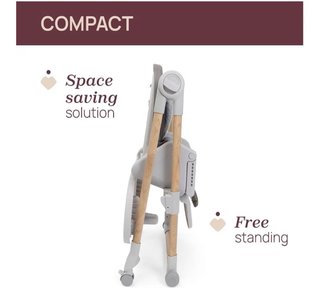 Trona Chicco gris y madera