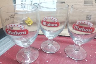 12 Copas Mahou 5 Estrellas Vidrio Tensionado
