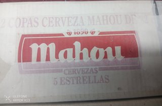 12 Copas Mahou 5 Estrellas Vidrio Tensionado
