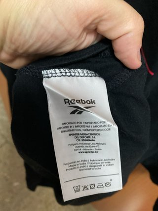 Camiseta Reebok Negra Talla L