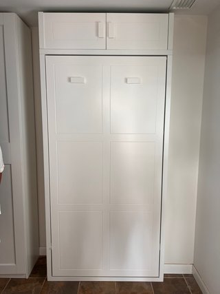 Cama Abatible Blanca con Mueble y Colchón