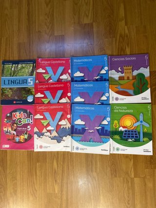 Lote libros de texto 5º de primaria forrados