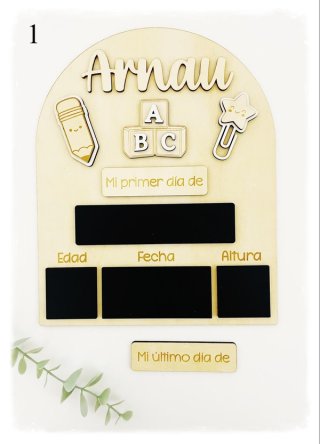 Cartel Madera Personalizable Mi primer día