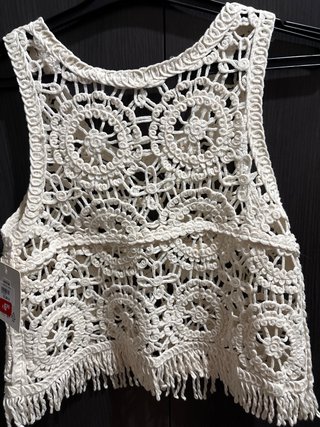 Top Crochet Algodón Blanco