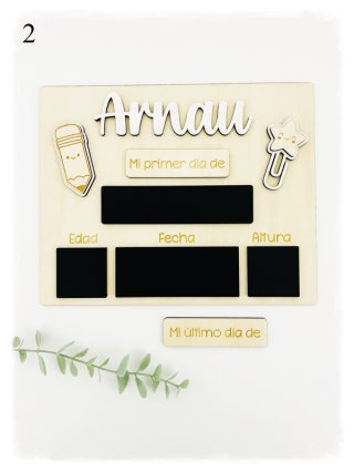 Placa Madera Pizarra Primer Día Colegio Arnau