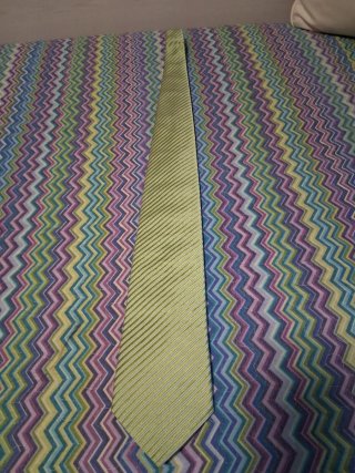 Corbata Gianni Fatti. Seda. Verde y Dorada