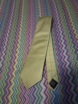 Corbata Gianni Fatti. Seda. Verde y Dorada