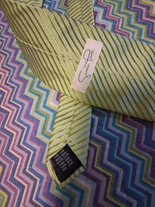 Corbata Gianni Fatti. Seda. Verde y Dorada