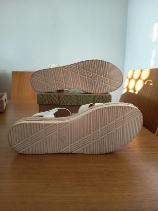 Sandalias Senda Plataforma Blancas Talla 40