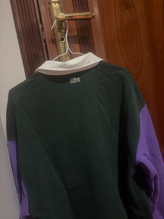 Sudadera Lacoste Unisex verde y morada