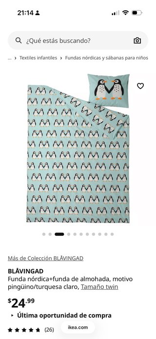 Funda nórdica cuna pingüinos
