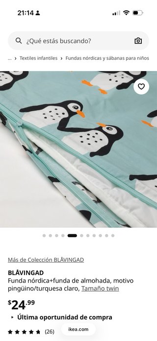 Funda nórdica cuna pingüinos