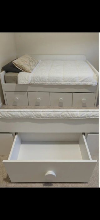 Cama nido blanca con cajones