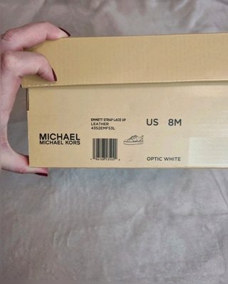 Michael Kors MK White Leather Sneakers Gold...