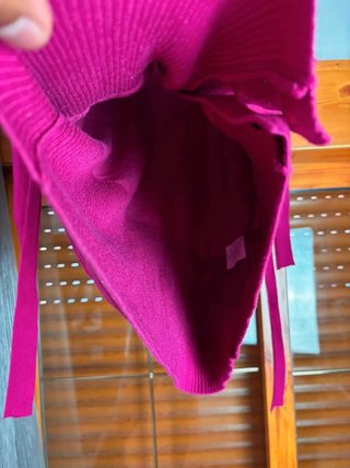 Cárdigan largo fucsia con cinturón