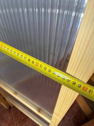 Biombo separador madera y policarbonato