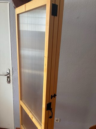 Biombo separador madera y policarbonato