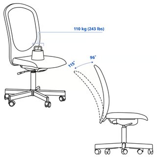 Silla de oficina IKEA FLINTAN Negra