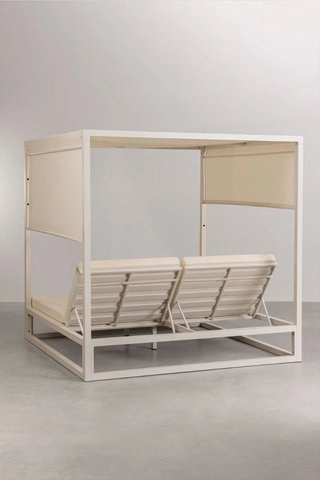 SKLUM Cama balinesa reclinable en aluminio y tela