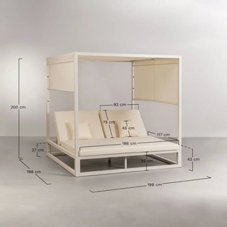 SKLUM Cama balinesa reclinable en aluminio y tela