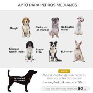 Cama Elevada Perros Gato Transpirable 76x61 Marrón