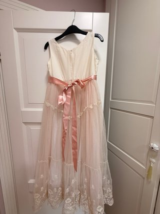 Vestido de comunión rosa y blanco para 10-12 años