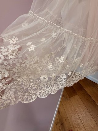 Vestido de comunión rosa y blanco para 10-12 años
