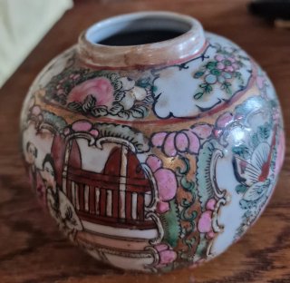 Vaso Chinês Vintage Porcelana Florido