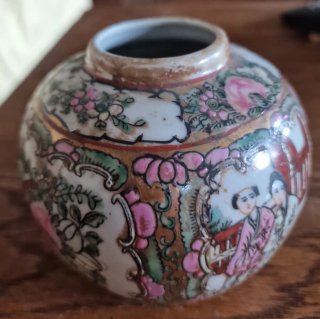 Vaso Chinês Vintage Porcelana Florido
