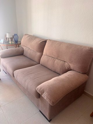 Sofá de 2 plazas en tela color beige