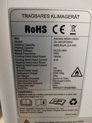 Aire Acondicionado Portátil 9000 btu
