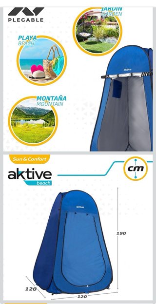 Tienda Ducha/Cambiador Camping Aktive Azul