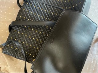 Borsa Versace Jeans Couture nera borchie oro