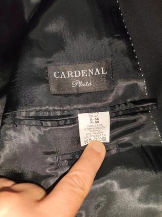 Americana hombre Cardenal Plata negra 100% lana
