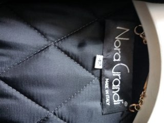 Cappotto trapuntato nero con pelliccia M