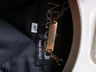 Cappotto trapuntato nero con pelliccia M