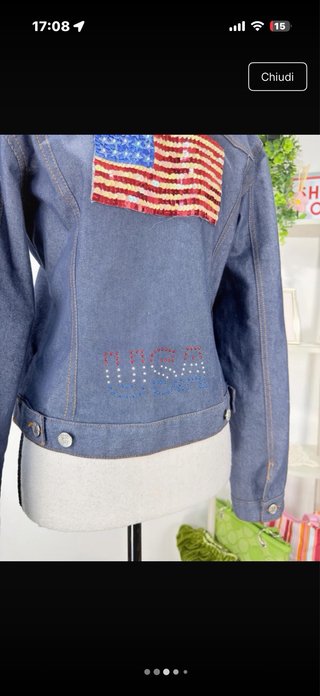 Giacca denim USA paillettes M