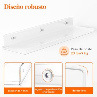 Estanterías Flotantes Acrílicas Lifewit (4uds)