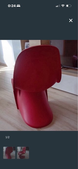 Silla Diseño Vintage Roja estilo  a la marca vitra